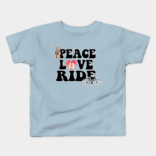 Peace Love Ride Kids T-Shirt